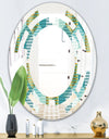 Retro Hexagon Pattern IV - Modern Round or Oval Wall Mirror - Space
