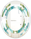 Retro Hexagon Pattern IV - Modern Round or Oval Wall Mirror - Space
