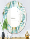 Retro Hexagon Pattern IV - Modern Round or Oval Wall Mirror - Wave