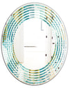 Retro Hexagon Pattern IV - Modern Round or Oval Wall Mirror - Wave