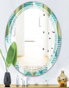 Retro Hexagon Pattern IV - Modern Round or Oval Wall Mirror - Triple C