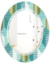 Retro Hexagon Pattern IV - Modern Round or Oval Wall Mirror - Triple C