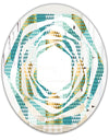 Retro Hexagon Pattern IV - Modern Round or Oval Wall Mirror - Whirl