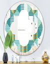 Retro Hexagon Pattern IV - Modern Round or Oval Wall Mirror - Quatrefoil