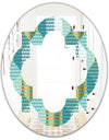 Retro Hexagon Pattern IV - Modern Round or Oval Wall Mirror - Quatrefoil