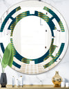 designq Retro Hexagon Pattern V - Modern Round or Oval Wall Mirror - Space