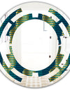 Retro Hexagon Pattern V - Modern Round or Oval Wall Mirror - Space