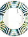 Retro Hexagon Pattern V - Modern Round or Oval Wall Mirror - Wave