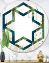 Retro Hexagon Pattern V - Modern Round or Oval Wall Mirror - Hexagon Star