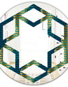 Retro Hexagon Pattern V - Modern Round or Oval Wall Mirror - Hexagon Star