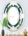 Retro Hexagon Pattern V - Modern Round or Oval Wall Mirror - Space