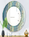 Retro Hexagon Pattern V - Modern Round or Oval Wall Mirror - Wave
