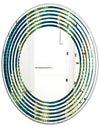 Retro Hexagon Pattern V - Modern Round or Oval Wall Mirror - Wave