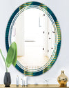 Retro Hexagon Pattern V - Modern Round or Oval Wall Mirror - Triple C