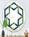 Retro Hexagon Pattern V - Modern Round or Oval Wall Mirror - Hexagon Star