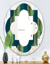 Retro Hexagon Pattern V - Modern Round or Oval Wall Mirror - Quatrefoil