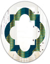 Retro Hexagon Pattern V - Modern Round or Oval Wall Mirror - Quatrefoil