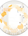 Circular Abstract Retro Geometric IX - Modern Round or Oval Wall Mirror - Quatrefoil