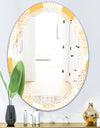 Circular Abstract Retro Geometric IX - Modern Round or Oval Wall Mirror - Triple C