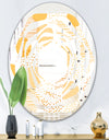 Circular Abstract Retro Geometric IX - Modern Round or Oval Wall Mirror - Whirl