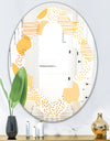 Circular Abstract Retro Geometric IX - Modern Round or Oval Wall Mirror - Quatrefoil