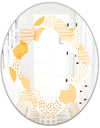 Circular Abstract Retro Geometric IX - Modern Round or Oval Wall Mirror - Quatrefoil