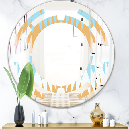 Retro Abstract Design VI - Modern Round or Oval Wall Mirror - Space