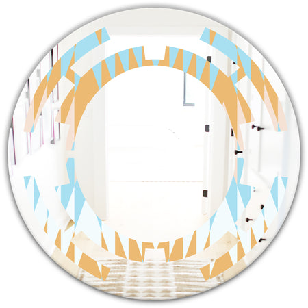 Retro Abstract Design VI - Modern Round or Oval Wall Mirror - Space
