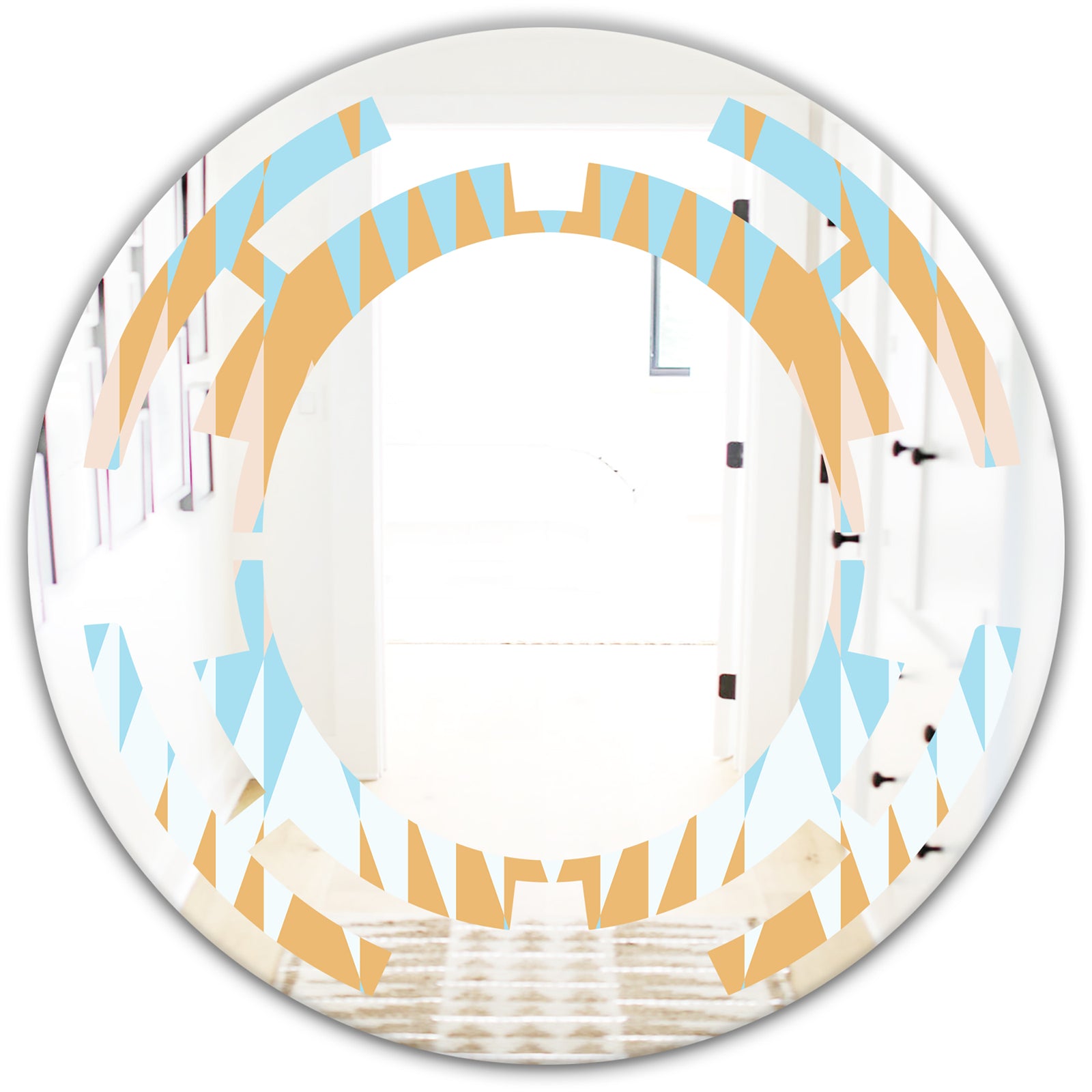 Retro Abstract Design VI - Modern Round or Oval Wall Mirror - Space