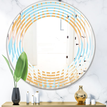 Retro Abstract Design VI - Modern Round or Oval Wall Mirror - Wave