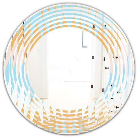 Retro Abstract Design VI - Modern Round or Oval Wall Mirror - Wave
