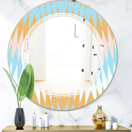 Retro Abstract Design VI - Modern Round or Oval Wall Mirror - Triple C