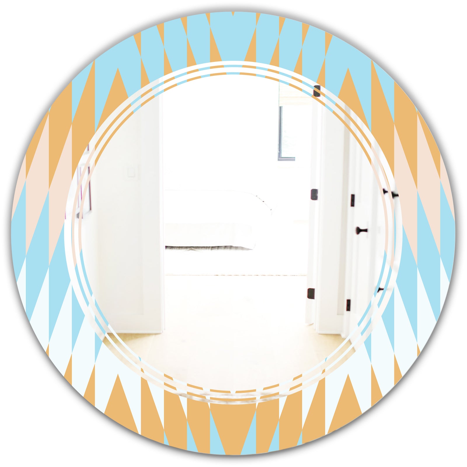 Retro Abstract Design VI - Modern Round or Oval Wall Mirror - Triple C