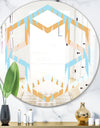 Retro Abstract Design VI - Modern Round or Oval Wall Mirror - Hexagon Star