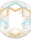 Retro Abstract Design VI - Modern Round or Oval Wall Mirror - Hexagon Star