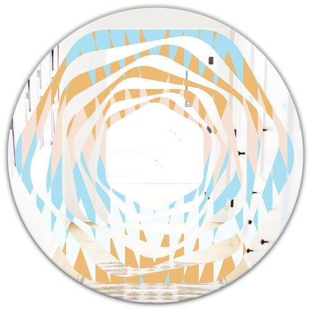 Retro Abstract Design VI - Modern Round or Oval Wall Mirror - Whirl