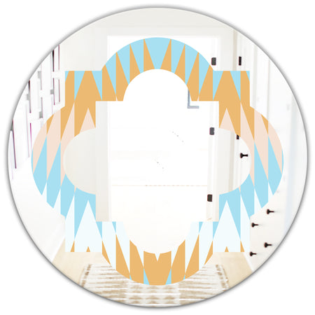 Retro Abstract Design VI - Modern Round or Oval Wall Mirror - Quatrefoil