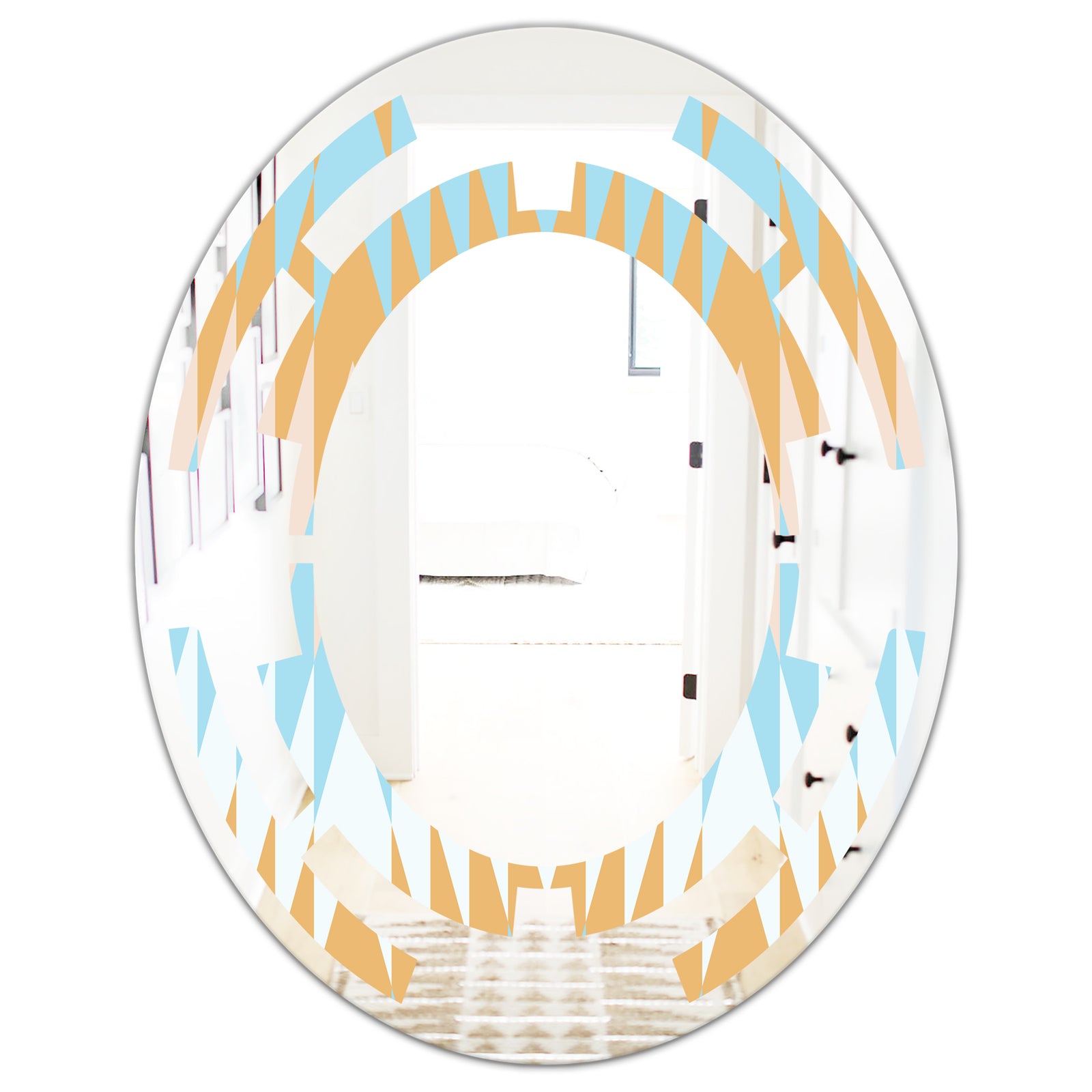 Retro Abstract Design VI - Modern Round or Oval Wall Mirror - Space