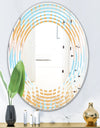 Retro Abstract Design VI - Modern Round or Oval Wall Mirror - Wave