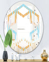 Retro Abstract Design VI - Modern Round or Oval Wall Mirror - Hexagon Star