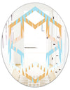 Retro Abstract Design VI - Modern Round or Oval Wall Mirror - Hexagon Star