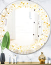 Golden Maze II - Modern Round or Oval Wall Mirror - Leaves