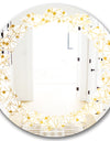 Golden Maze II - Modern Round or Oval Wall Mirror - Leaves