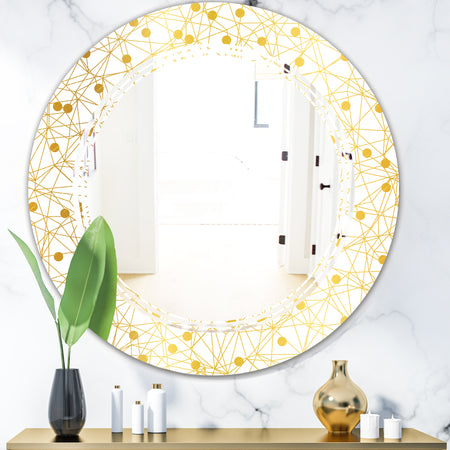 Golden Maze II - Modern Round or Oval Wall Mirror - Triple C