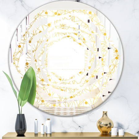 Golden Maze II - Modern Round or Oval Wall Mirror - Whirl