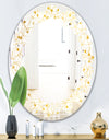 Golden Maze II - Modern Round or Oval Wall Mirror - Leaves