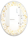 Golden Maze II - Modern Round or Oval Wall Mirror - Leaves