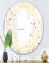 Golden Maze II - Modern Round or Oval Wall Mirror - Quatrefoil
