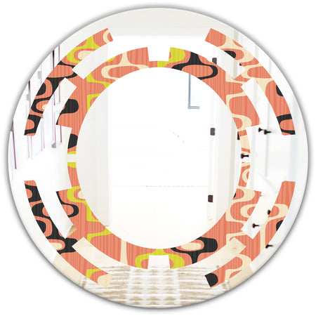 Retro Abstract Design XIII - Modern Round or Oval Wall Mirror - Space