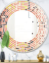 Retro Abstract Design XIII - Modern Round or Oval Wall Mirror - Wave